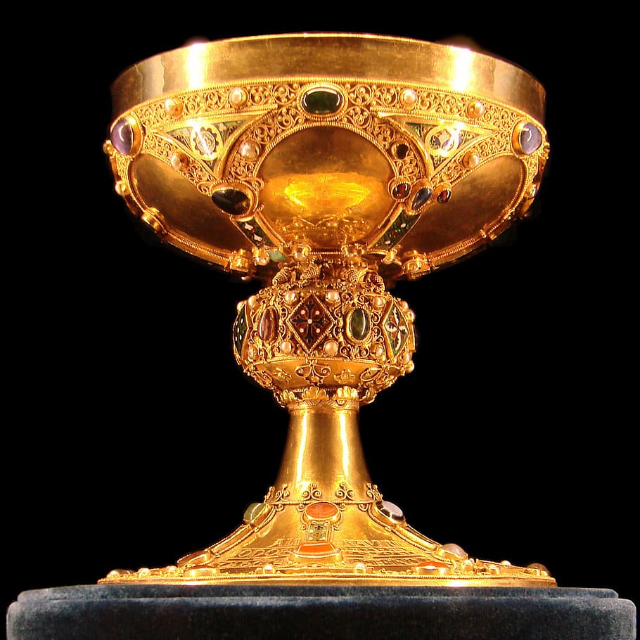 Golden Chalice with Jewels, cup, photos, public domain, vessel, HD wallpaper