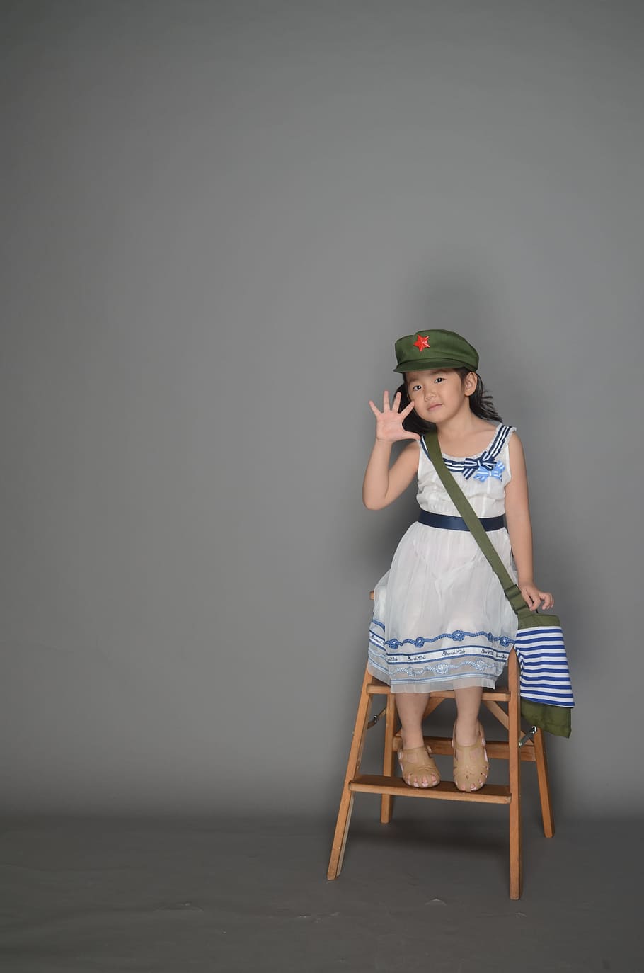 Cute, Military, Cap, Army, Backpack, Child, military cap, army backpack, HD wallpaper