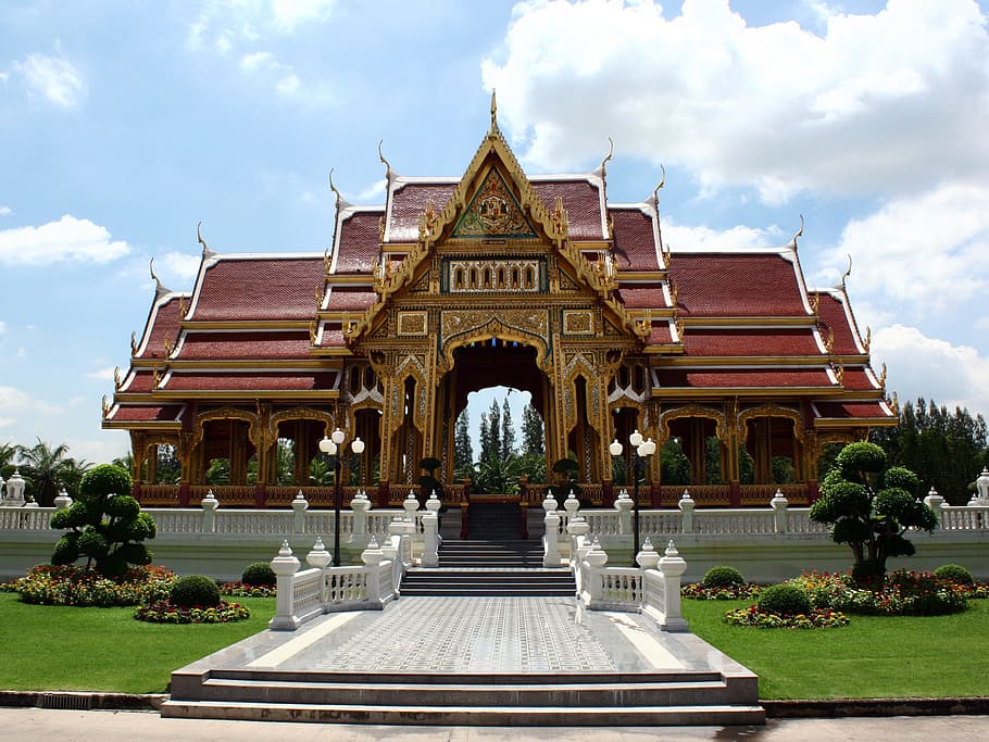 structural photography of brown temple, Buddhism, Thai, Religion, HD wallpaper