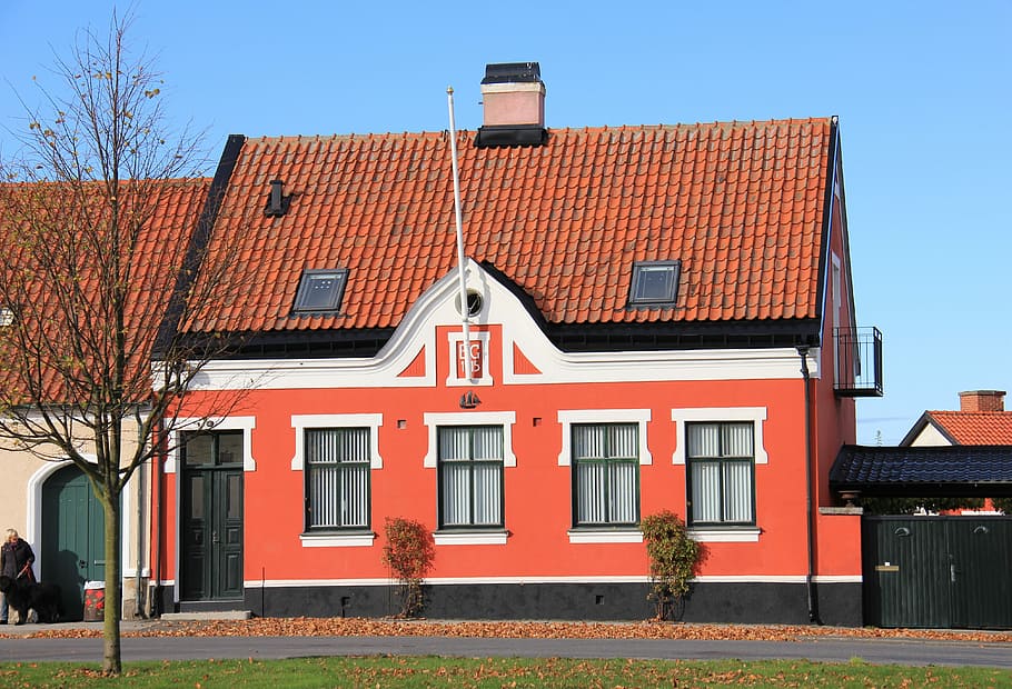 Simrishamn, House, Colorful, red, building exterior, residential building HD wallpaper