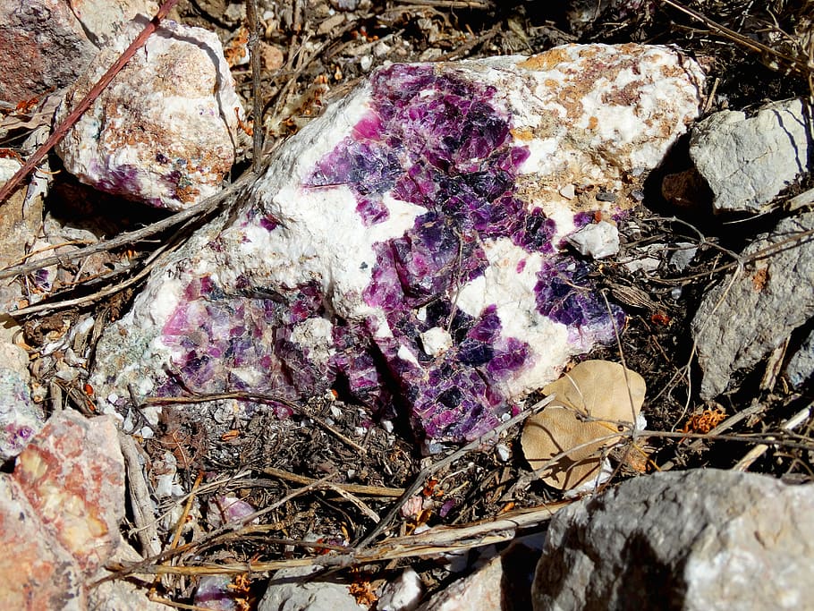 fluorite, mountains, shymkent, stone, crystal, wildlife, purple HD wallpaper