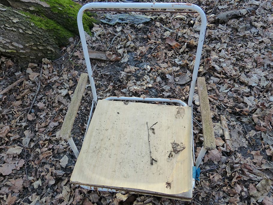 Old, Chair, Forest, Camp, Forget, stainless, scrap, lapsed HD wallpaper