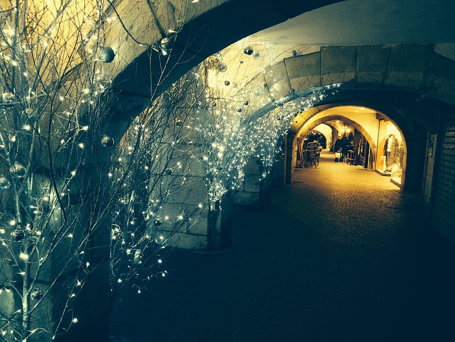 Evening, Sorrow, Light, arch, indoors, corridor, illuminated HD wallpaper