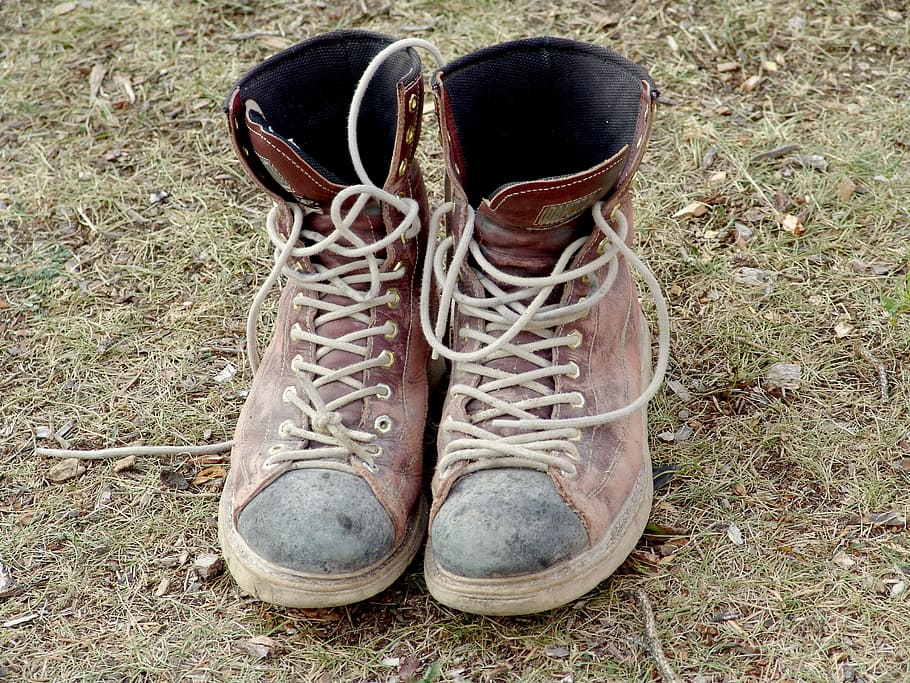 boots, construction, rugged, work, worker, footwear, old, vintage HD wallpaper