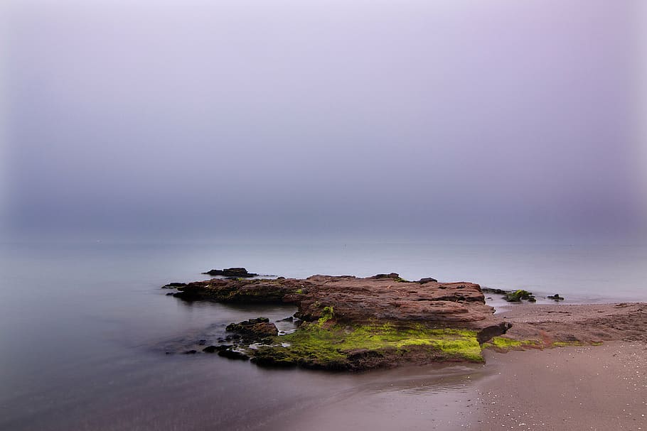 photography of rock formation beside body of water, brown, near HD wallpaper