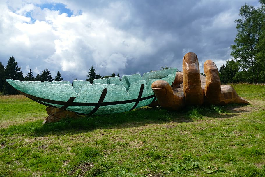 ark, art, glass, boot, noah, meadow, green, nature, event, interesting HD wallpaper