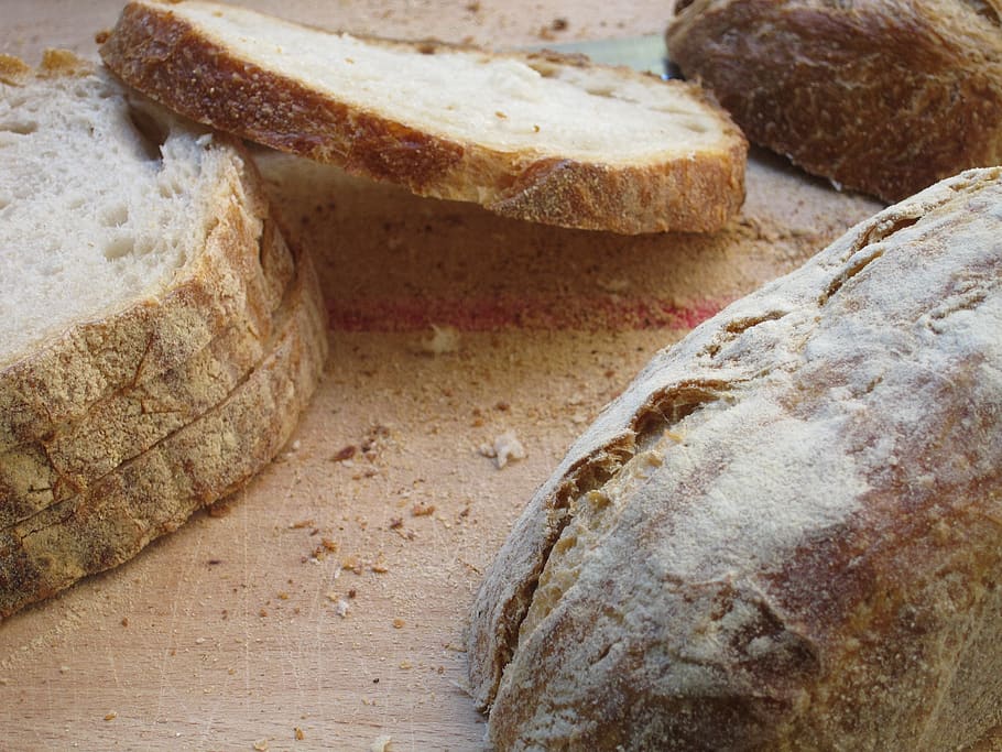 bread, sliced, food, food and drink, freshness, close-up, indoors HD wallpaper