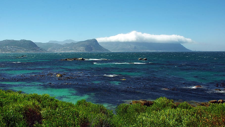 Cap, Shore, Mountain, Table, Clouds, the cap, indian ocean HD wallpaper