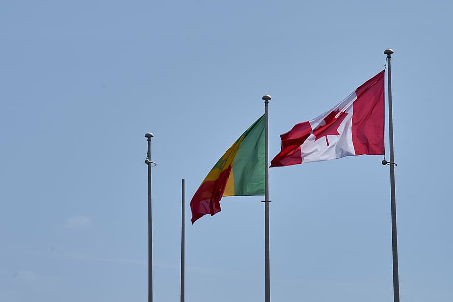 flags, country, state, nation, canada, sky, blue, maple leaf HD wallpaper