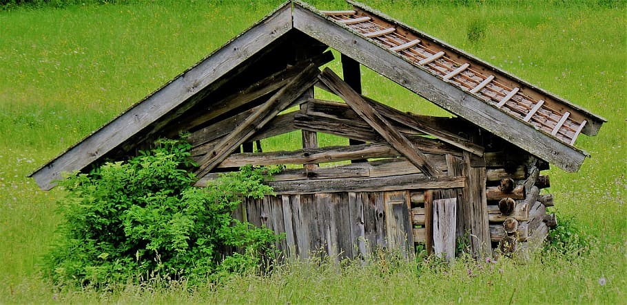 heustadel, scale, barn, log cabin, hut, vacation, lapsed, stadl HD wallpaper