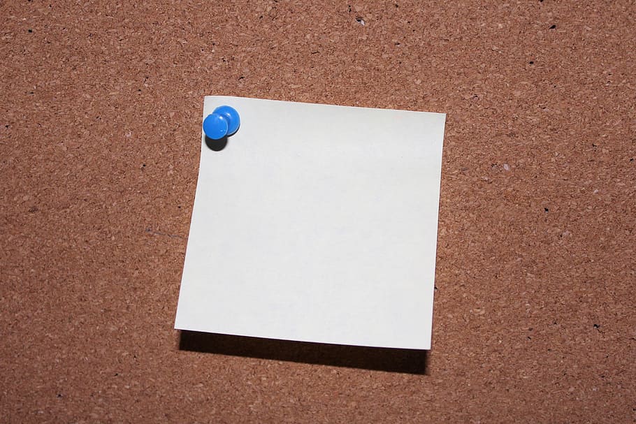 white paper, list, pin, post it, memo, office, blue, notes, stickies, HD wallpaper
