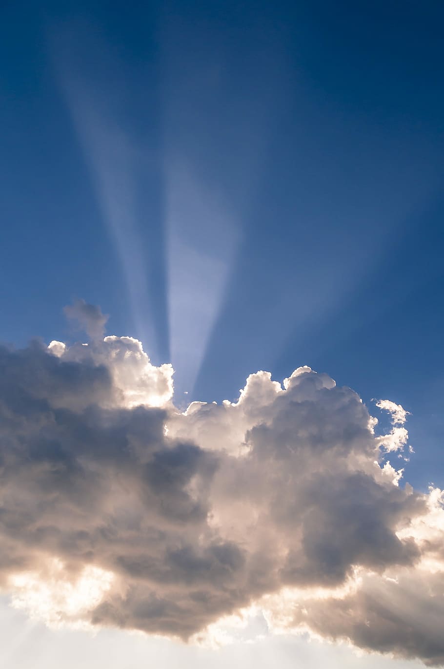 Clouds, Rays, Sun, Sky, Blue, hope, cloud - sky, heaven, cloudscape HD wallpaper