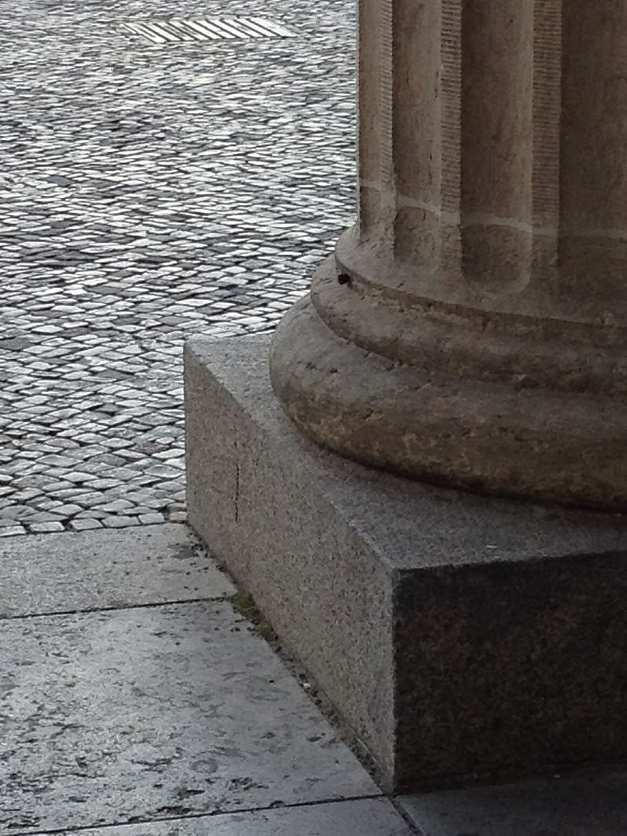 architecture, pillar, ground, foot, road, patch, paving stones HD wallpaper
