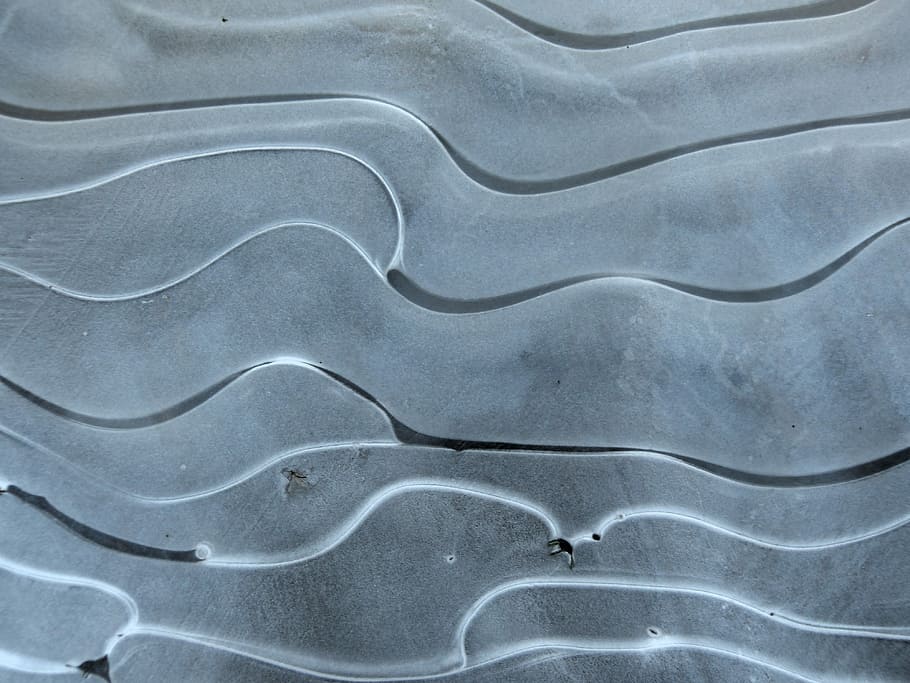 Ice, Puddle, Lines, Frozen, Edges, Cold, winter, frost, wintry HD wallpaper