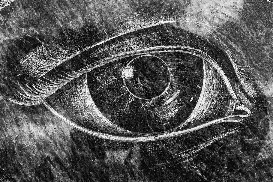person's eye illustration, sketch, art, drawing, painting, iris