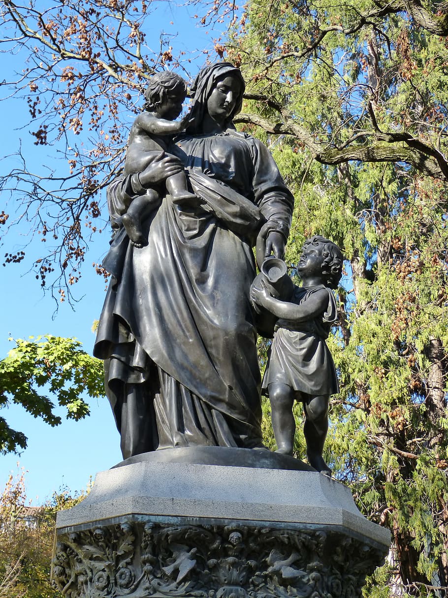 Statue, Stone, Sculpture, maria, stonemasonry, christ, faith HD wallpaper