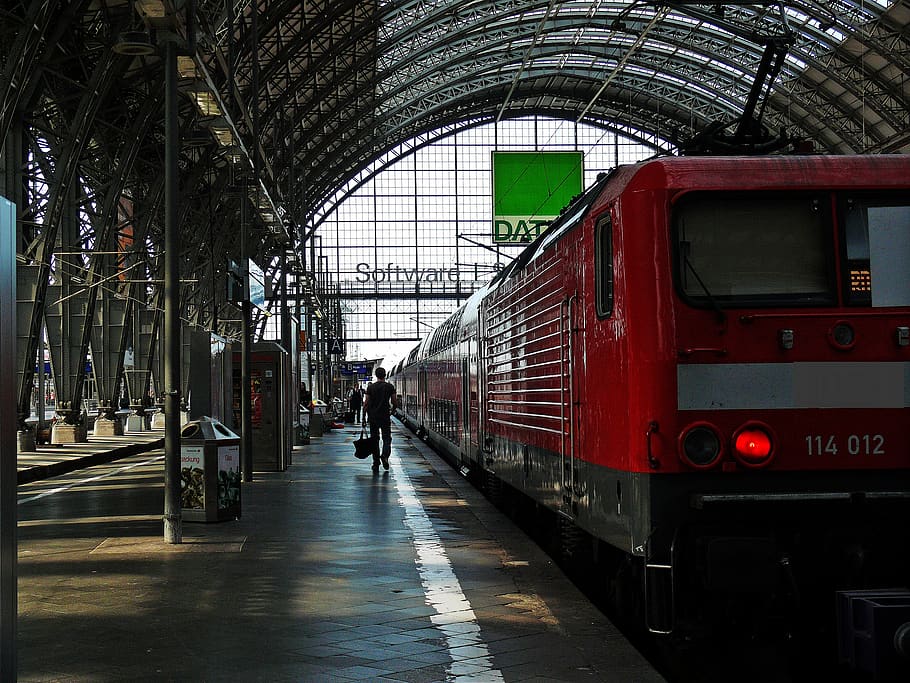architecture, train ride, railway station, platform, bahnsteigkante, HD wallpaper