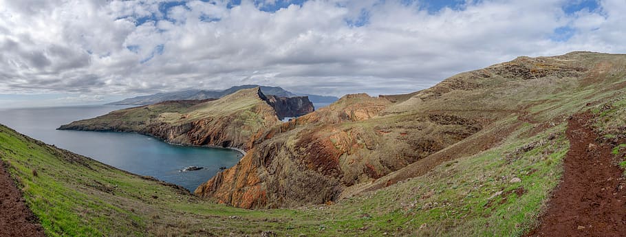 panorama, landscape, sea, cloud - sky, scenics - nature, mountain HD wallpaper