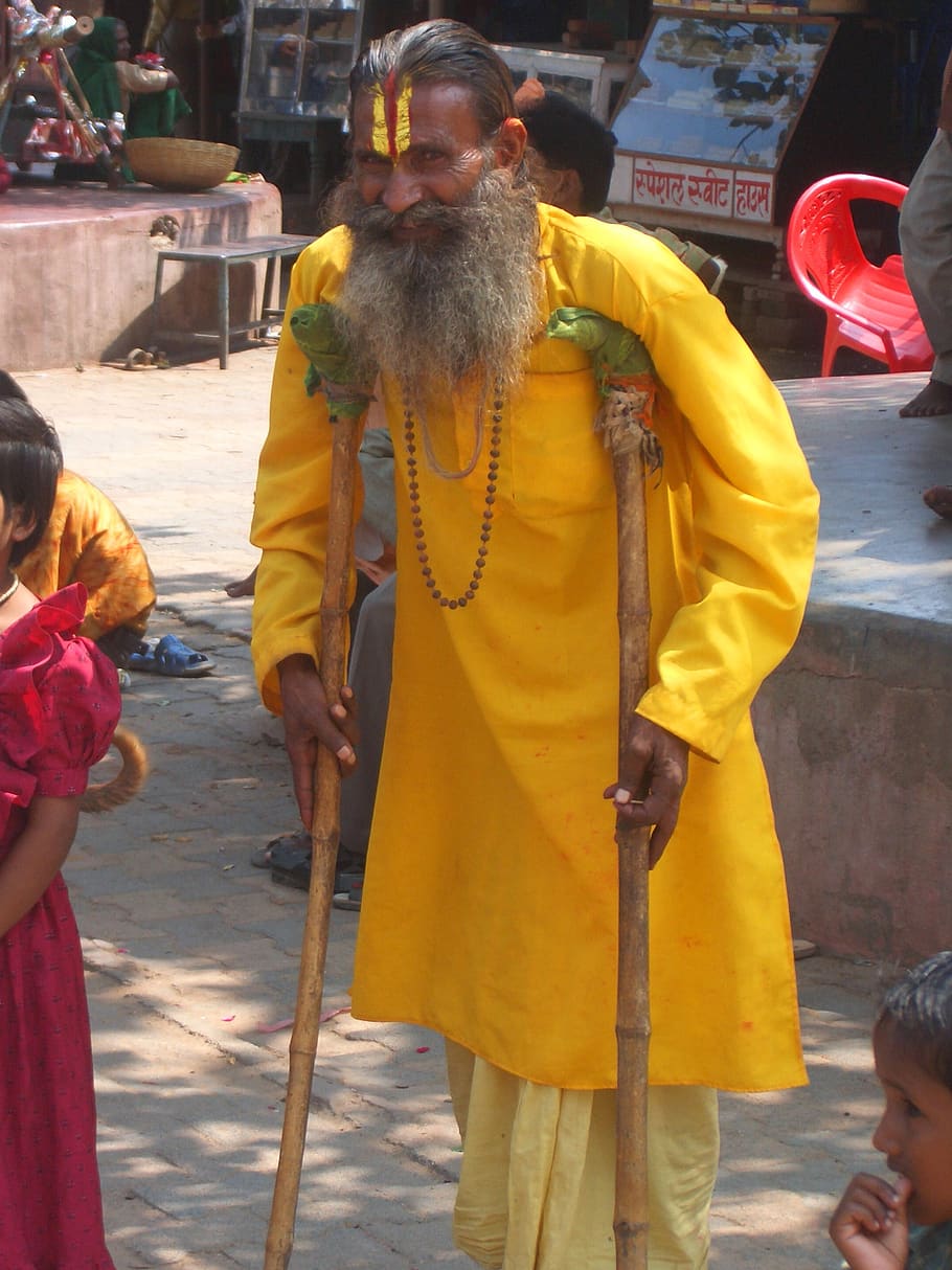 india, indu, elder, lame, real people, incidental people, holding HD wallpaper