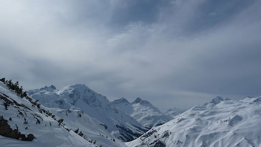 mountain, austria, snow, winter, ski, landscape, hiking, summit HD wallpaper