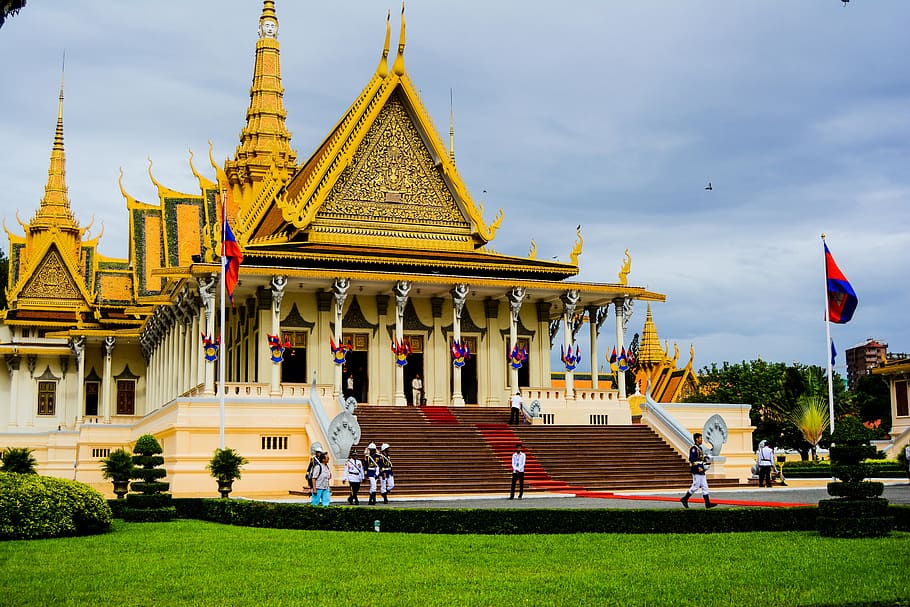 royal palaces, the city of phnom penh, cambodia, architecture, HD wallpaper