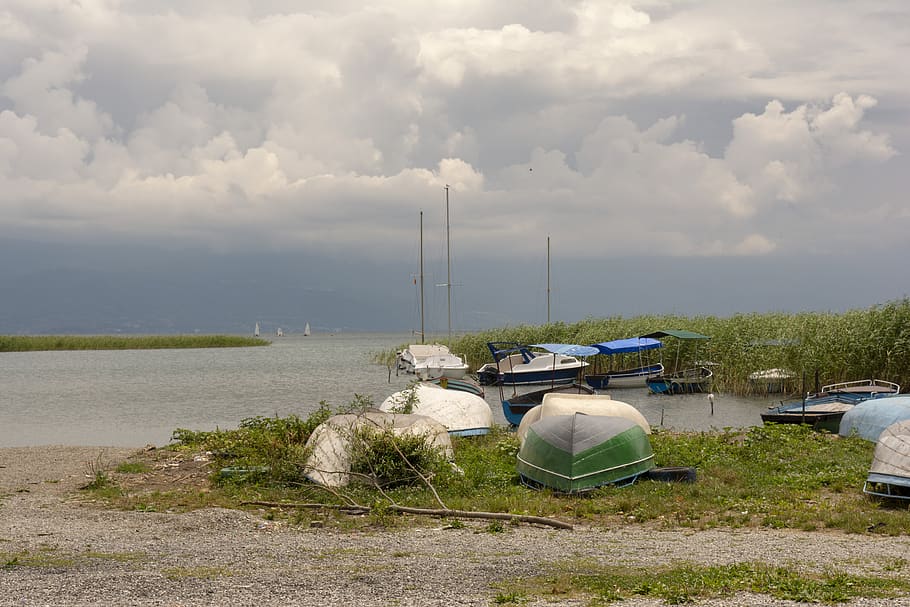 macedonia, clouds, water, landscape, cloud - sky, transportation HD wallpaper