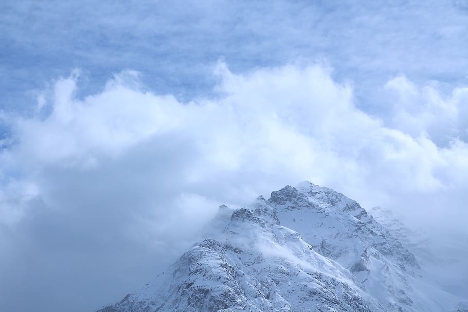 mountain, clouds, mountain weather, mountains, mountain peaks HD wallpaper