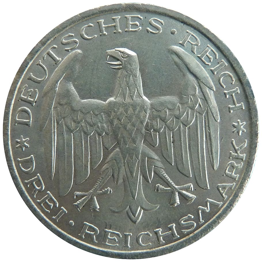 coin, money, commemorative, weimar republic, reichsmark, numismatics