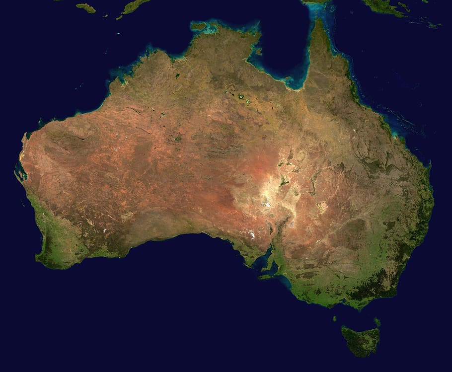 Australia continent, australia, continent, aerial view, geography, HD wallpaper