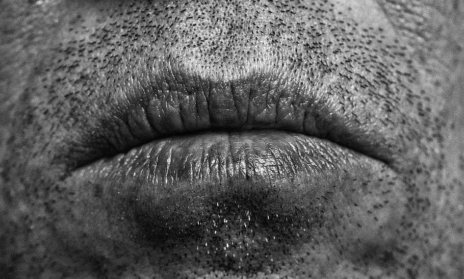 grayscale photo of lips, mouth, man, ernst, pros and cons, counterproductive, HD wallpaper