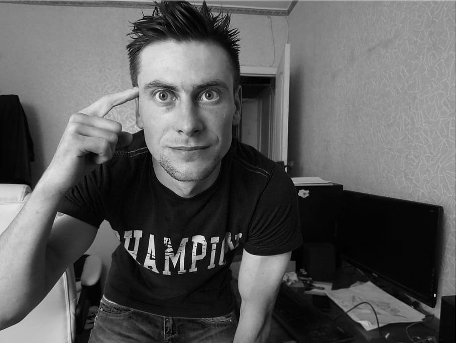 Think, Head, Foreign, Man, young, the gesture, finger, temple HD wallpaper