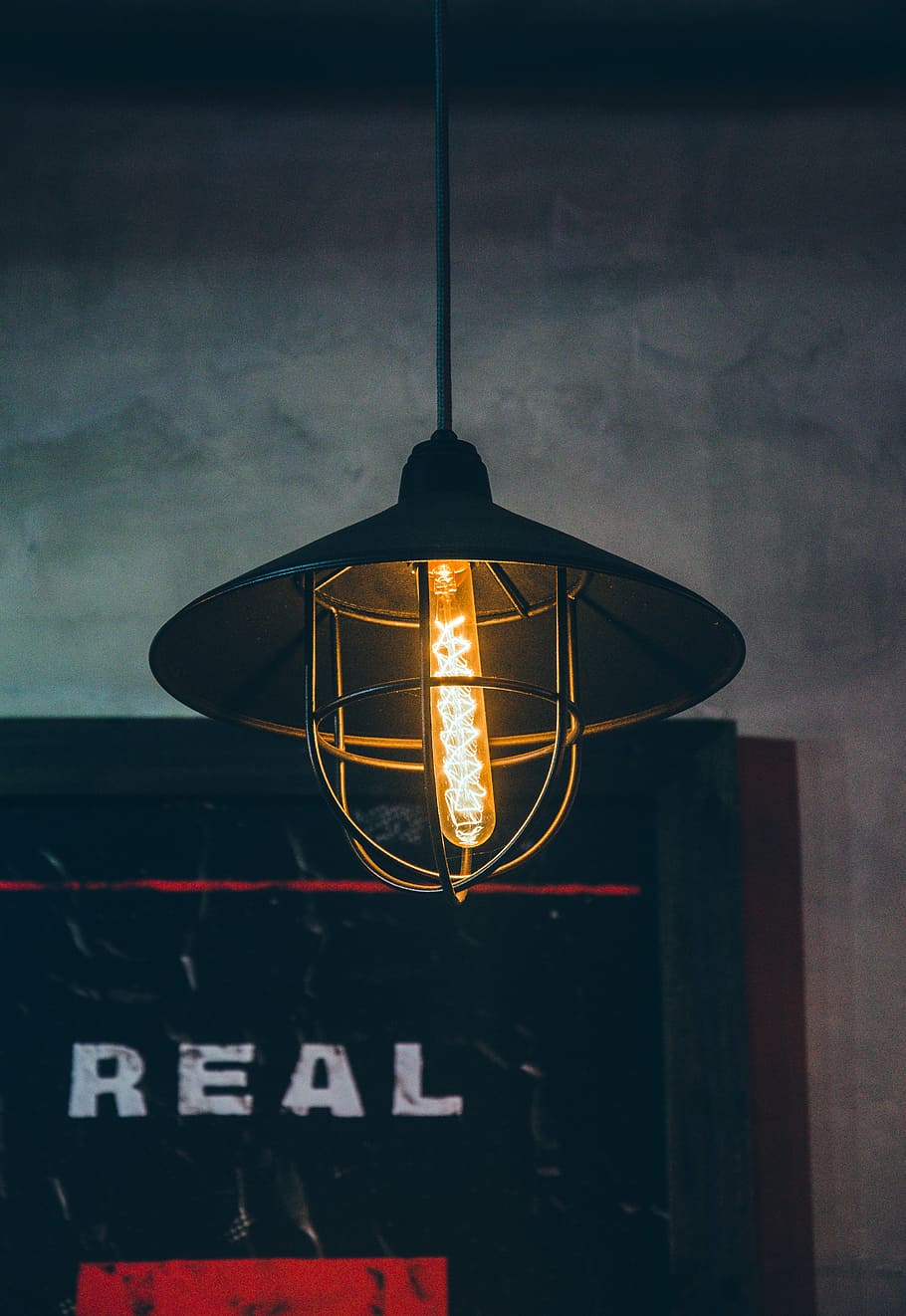 filament pendant lamp, opened pendant lamp, light, illuminated HD wallpaper