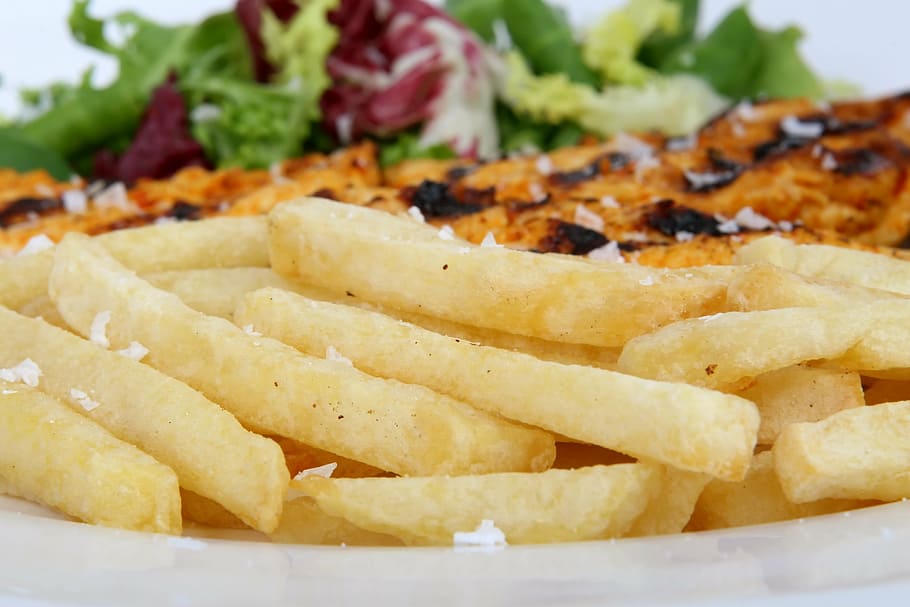 French fries, appetite, barbecue, barbeque, bbq, catering, chicken HD wallpaper