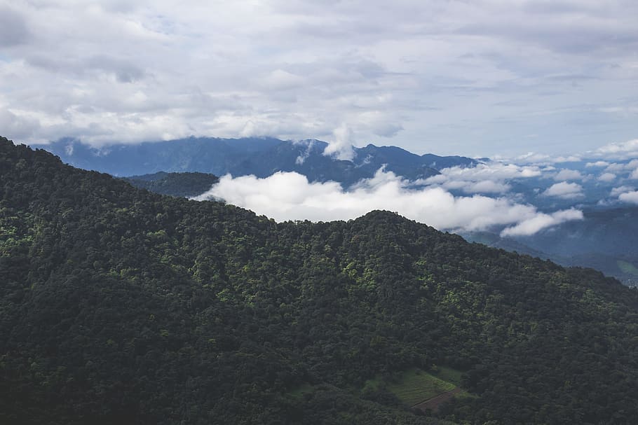 landscape, mountains, nature, sky, background, clouds, daylight HD wallpaper
