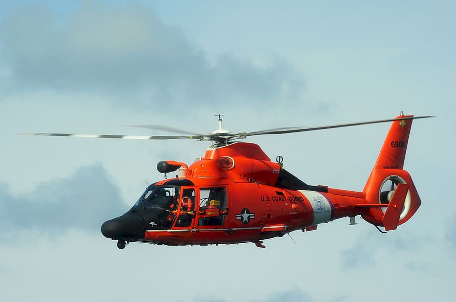 Helicopter, Flying, Hovering, Aircraft, coast guard, training HD wallpaper