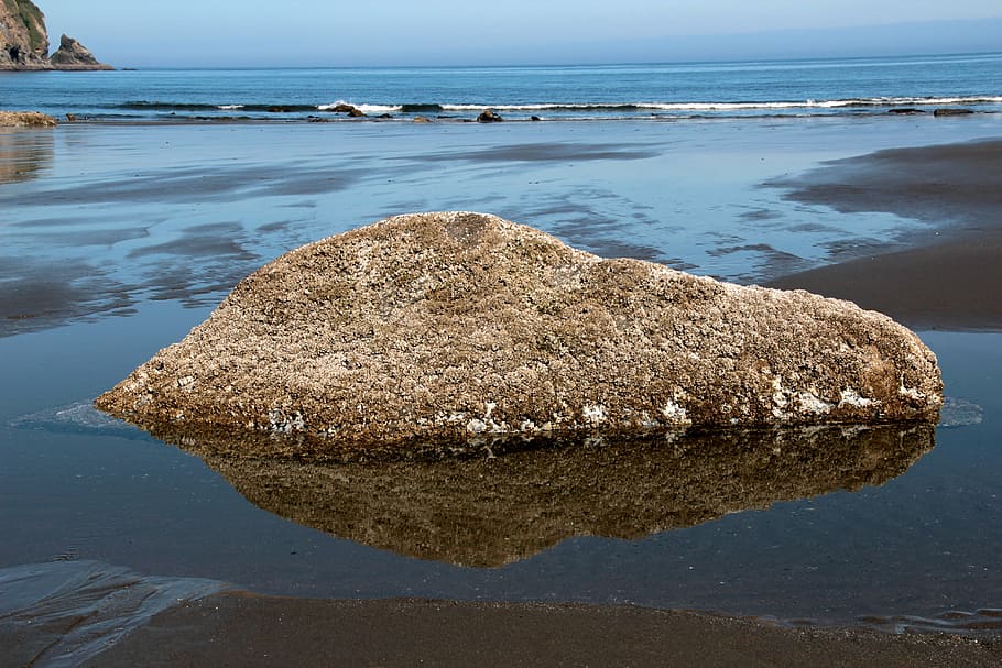 ocean, rock, stone, water, sea, beach, land, nature, rock - object HD wallpaper