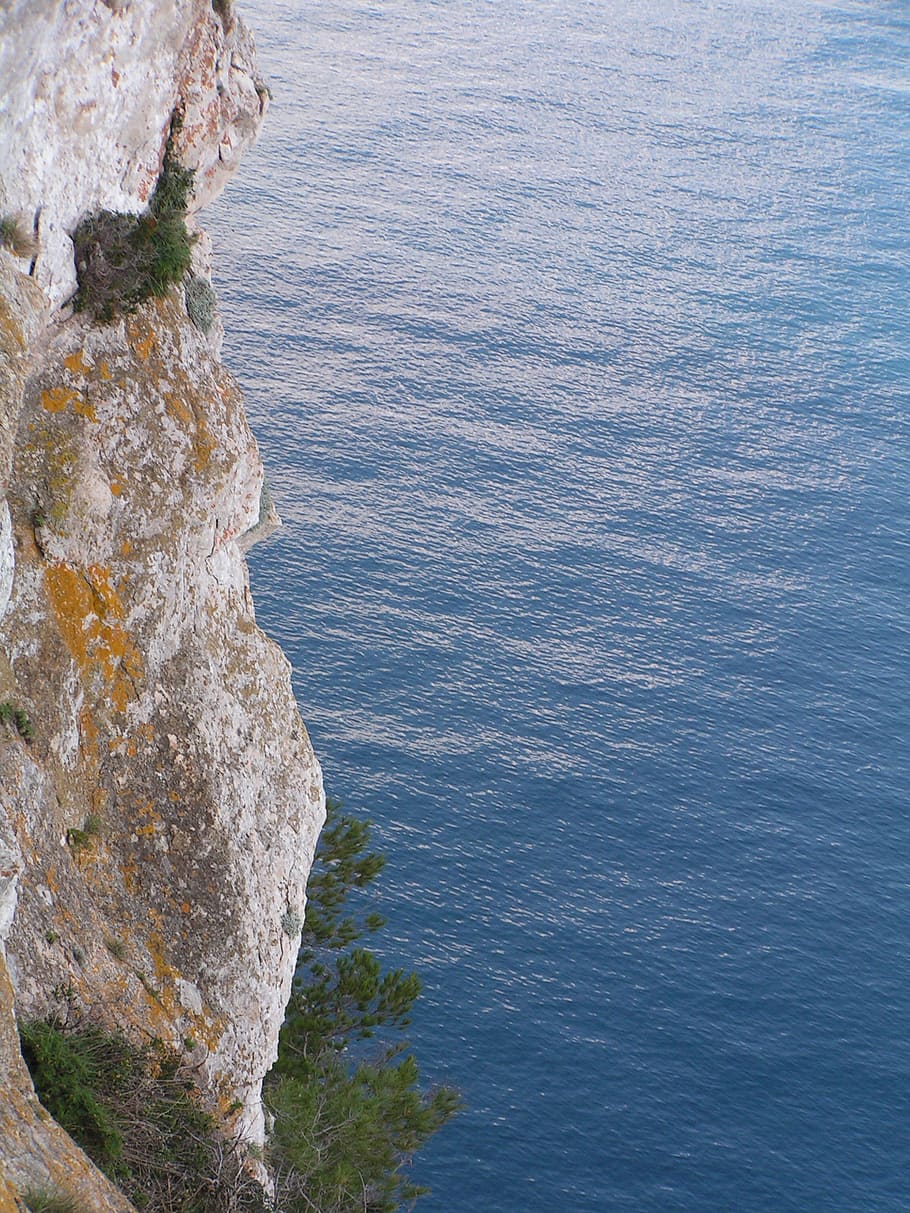 more, mountain, high, sea, rock, water, rock - object, solid HD wallpaper