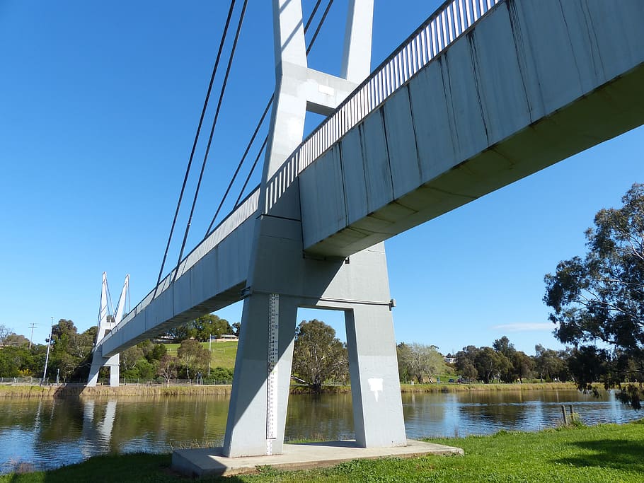 bridge, geelong, river, water, architecture, built structure HD wallpaper