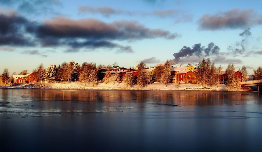 landscape photography of island, Pikisaari, Finland, Winter, Snow, HD wallpaper