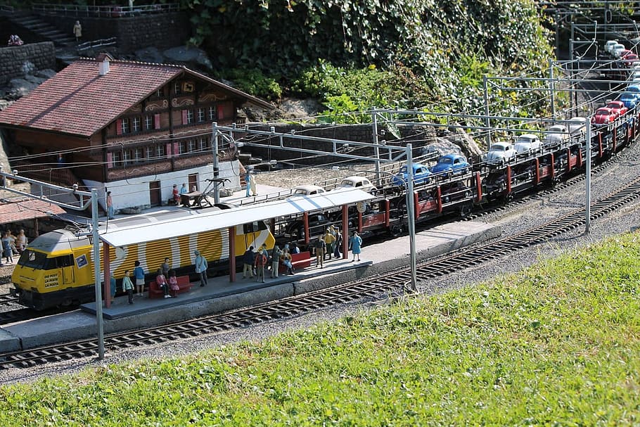 Model, Train, Melide, swissminiatur, switzerland, transportation HD wallpaper