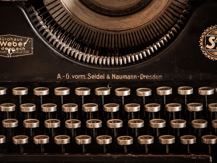 typewriter, antique, obsolete, old, retro styled, technology HD wallpaper