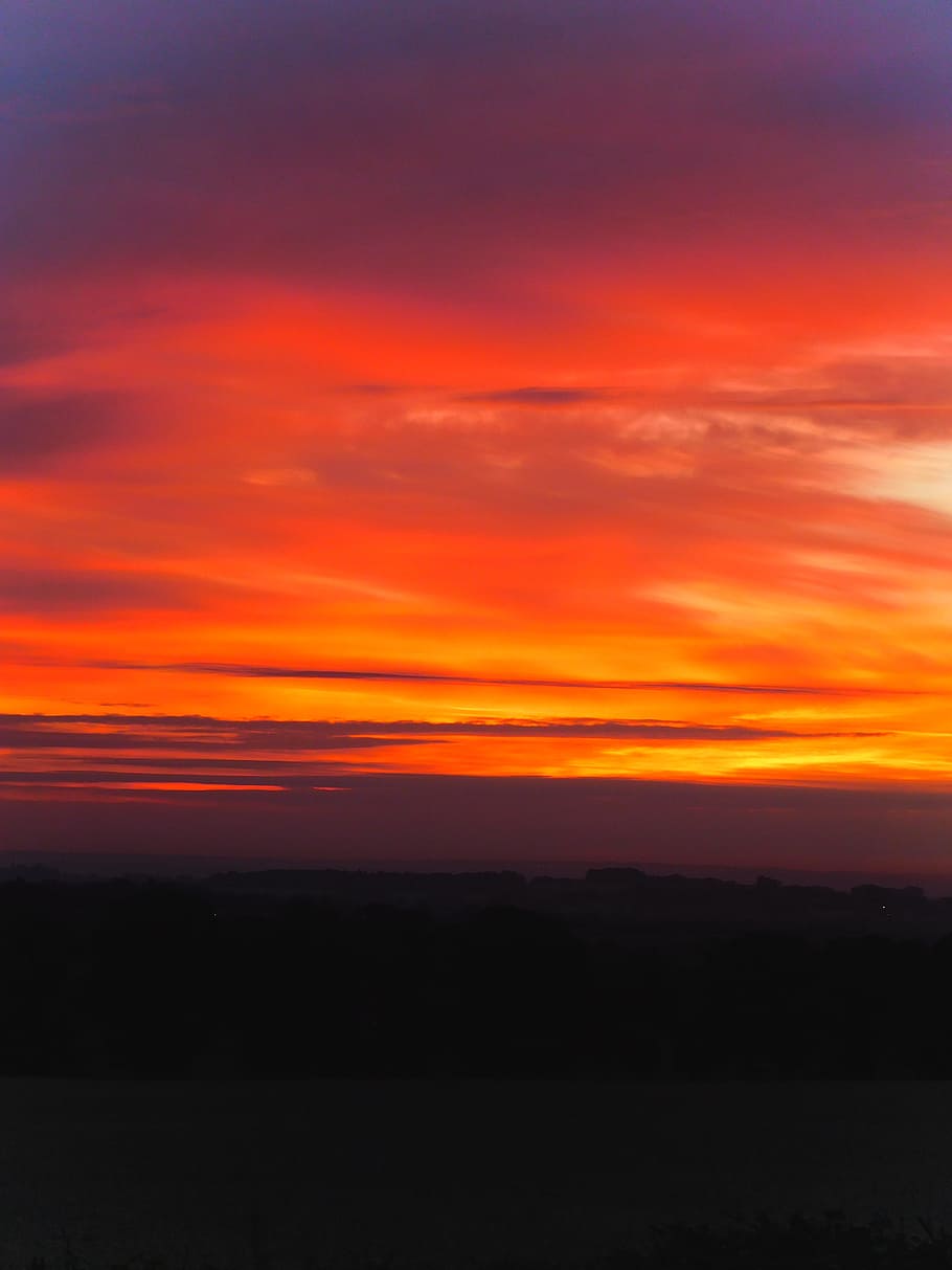 Sunset Scenery, bright, clouds, color, dark, dawn, dusk, evening HD wallpaper