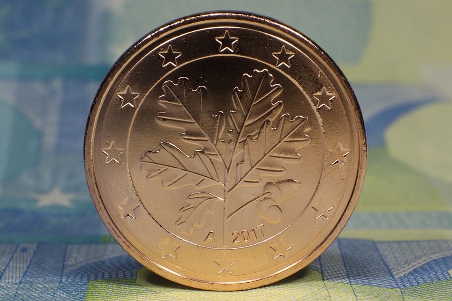 five, euro, cent, coin, back, berlin, 2017, oak branch, nut HD wallpaper
