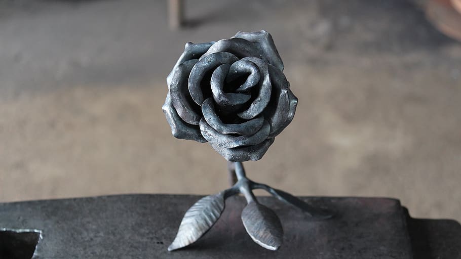 forging, rose, metal, fire, no people, focus on foreground HD wallpaper