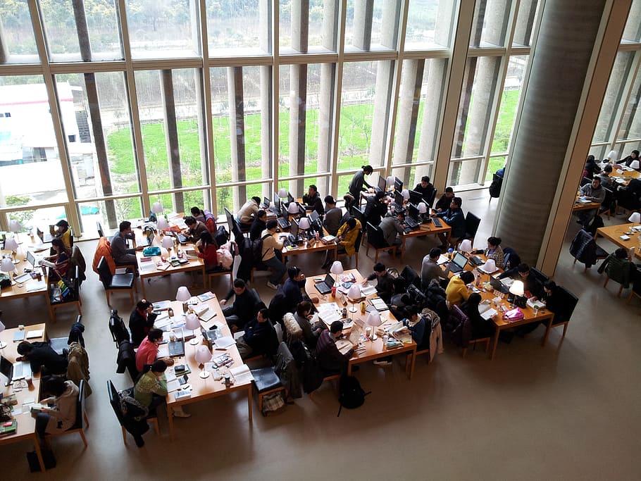 library, shanghai, pudong, group of people, window, large group of people HD wallpaper