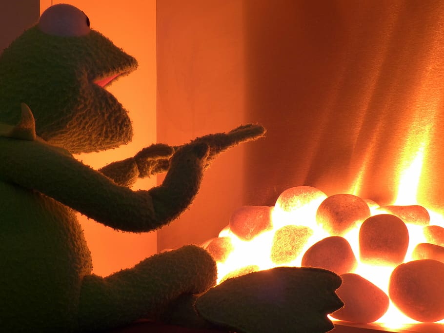 oven, heat, warm, kermit, frog, glow, doll, orange color, heat - temperature, HD wallpaper