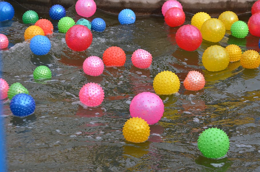 Ball, Balls, Float, Water, floating, wave, color, no people HD wallpaper