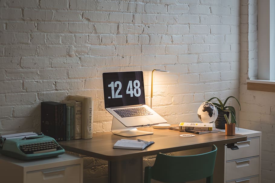 light, desk, laptop, table, chair, computer, digital, furniture HD wallpaper