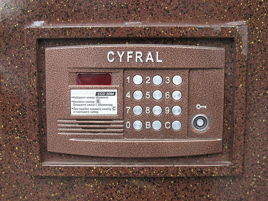 Cyfral combination number lock, door lock, access control, number input field, HD wallpaper