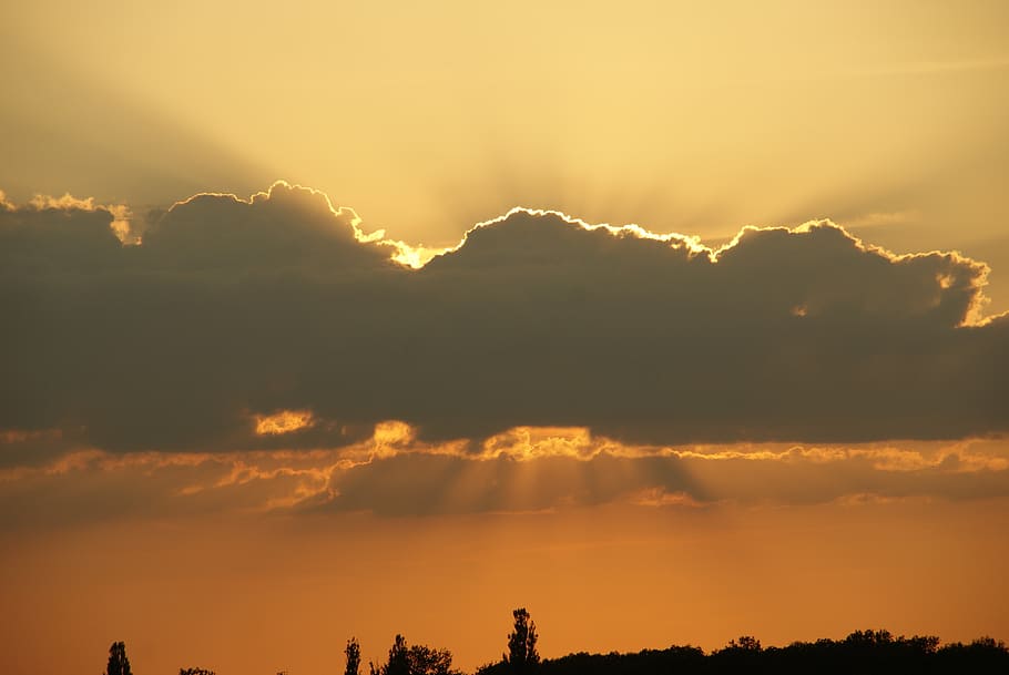 sun, clouds, sky, cloudiness, evening, sunset, nature, outdoor HD wallpaper